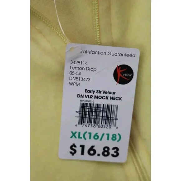 Danskin Now Vintage Women's Yellow Velour Track Suit-XL-Wide Leg-New w/Tags - Picture 8 of 15